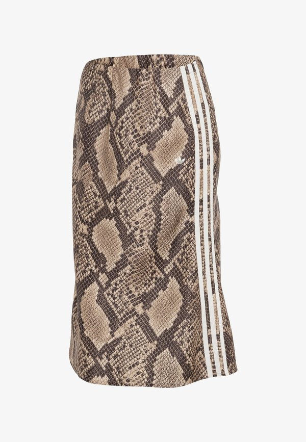 adidas Originals SNAKE PRINT SATIN - A-line skirt - linen   magic beige