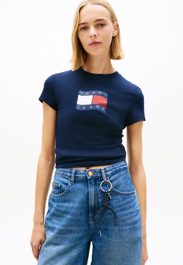 Tommy Jeans WAVY FLAG JERSEY SLIM T-SHIRT