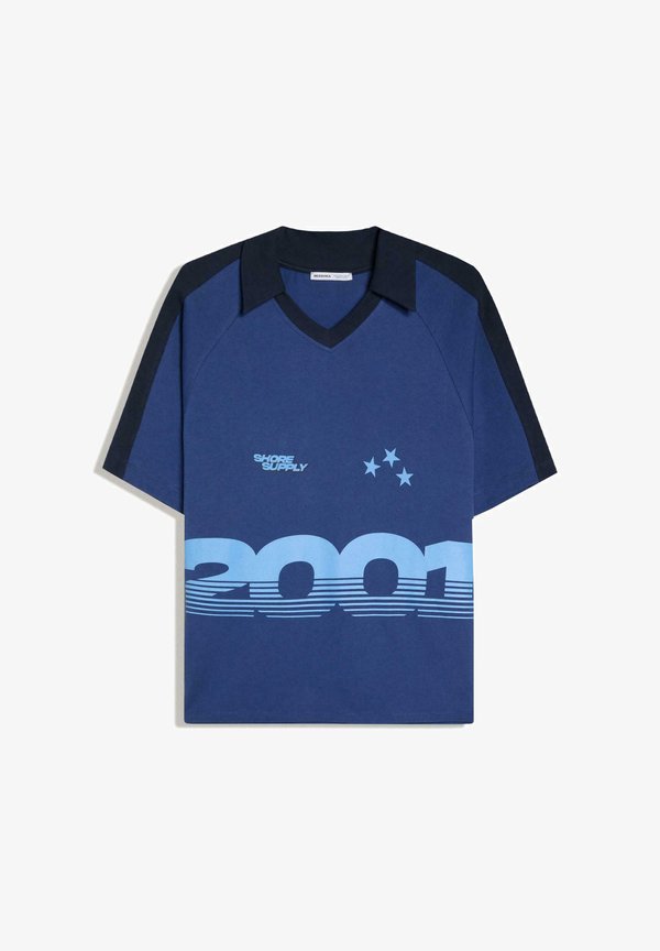 Bershka RETRO PRINT - POLO SHIRT - Polo shirt - royal blue