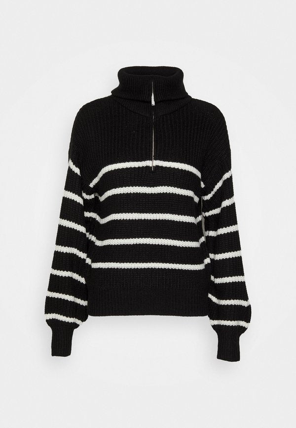 JDY JDYJUSTY ZIP NECK STRIPE
