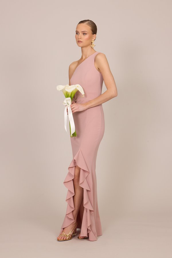WAL G. MILLY ONE SHOULDER RUFFLE MAXI