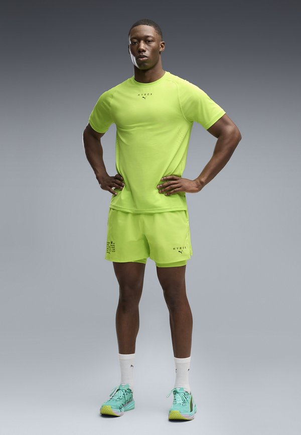 Puma M PUMA X HYROX 2IN1 PWRMODE SHORT - 2-in-1 shorts - sunny lime