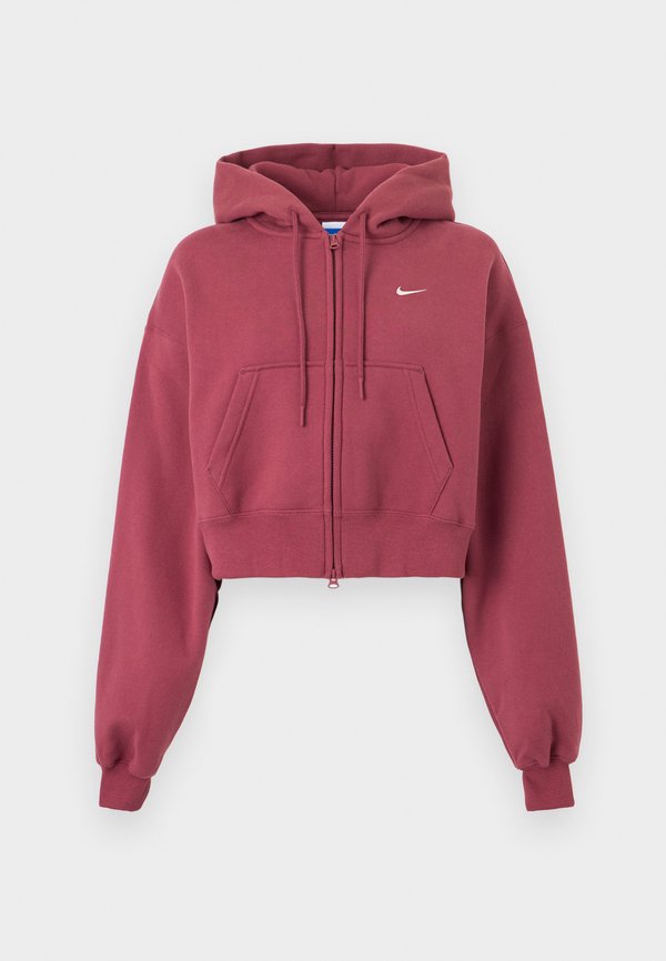 Nike Sportswear STUDIO FLEECE MEDIUM WEIGHT OVERSIZED FULL-ZIP CROPPED HOODIE - Zip-up sweatshirt - pink smoke/sail