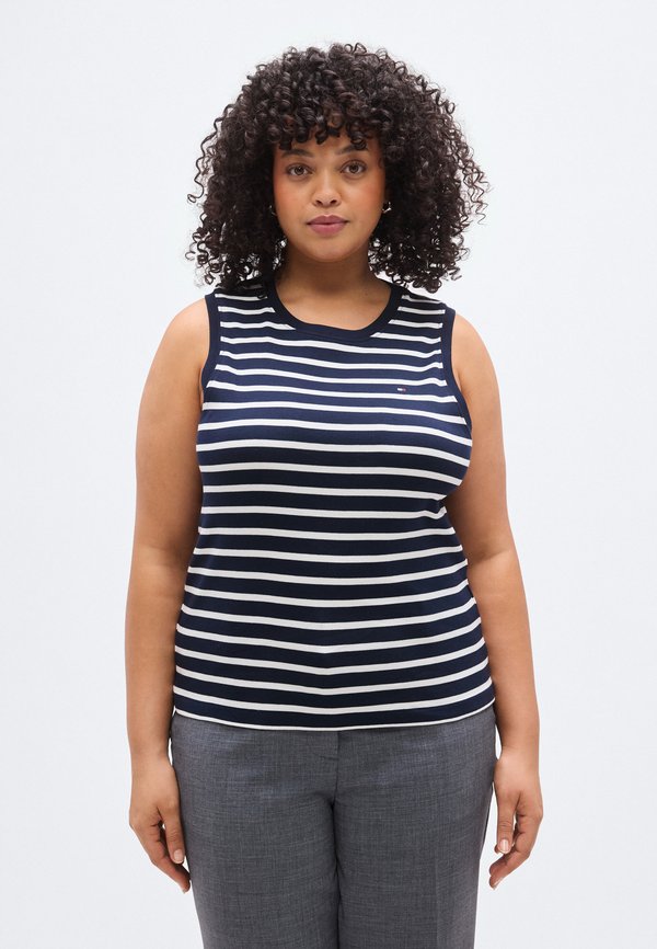 Tommy Hilfiger Curve RIBBED SLIM CREW NECK TANK TOP