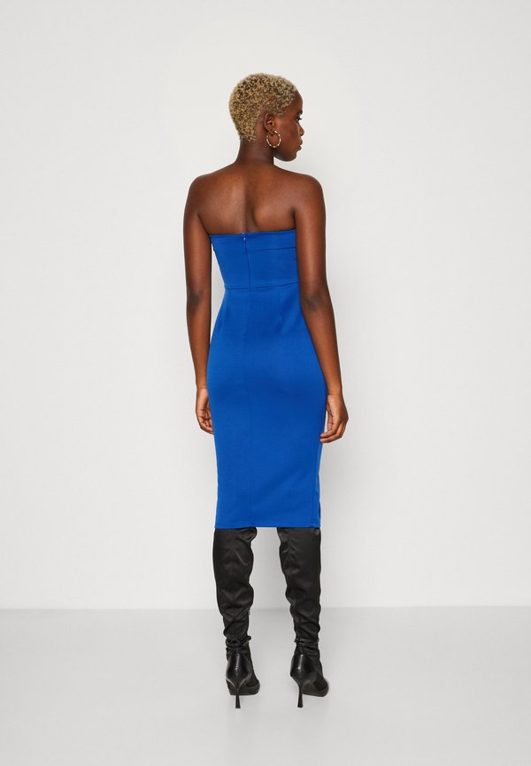 WAL G. SOLANA DRAPED STRAPLESS MIDI