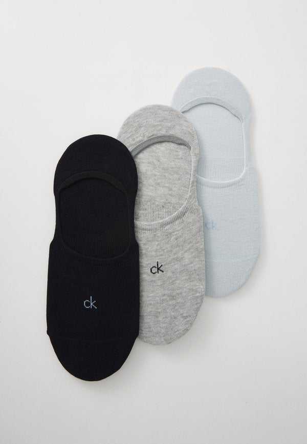 Calvin Klein Underwear WOMEN FOOTIE 3 PACK - Invisible socks - light blue