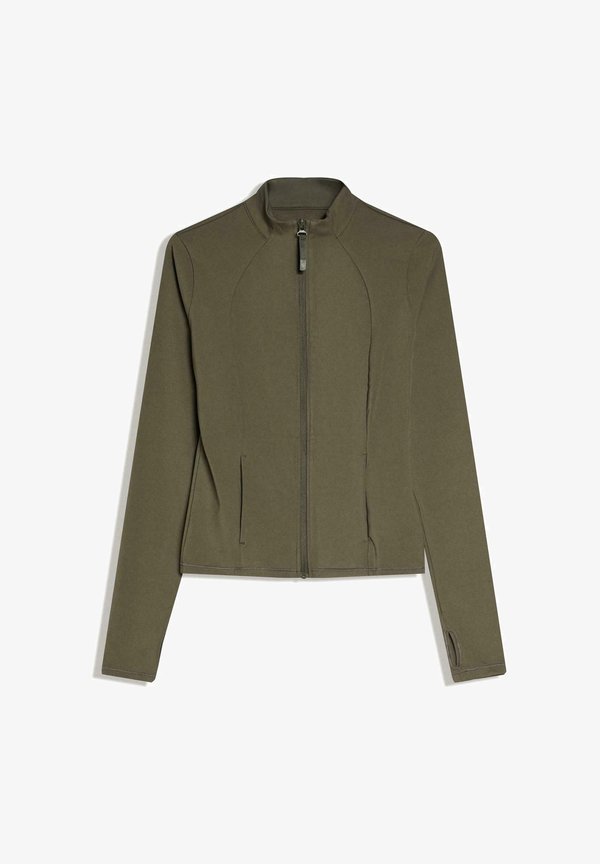 Bershka QUICK-DRY & BREATHABLE ZIP-UP - JACKET ACTIVE - Zip-up sweatshirt - green
