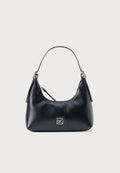 Calvin Klein EMBLEM HW LEATHER MINI SHOULDER BAG - Handbag - black
