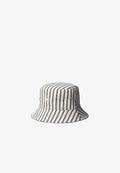 Calvin Klein CALVIN KLEIN EMBROIDERED MONOGRAM STRIPED BUCKET HAT - Hat - black  white stripe