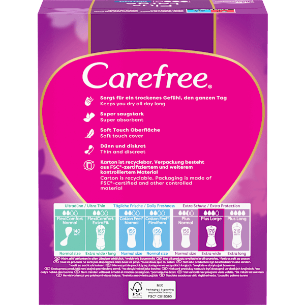 Slipeinlagen Plus Large mit Frischeduft Carefree