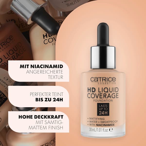 Foundation Liquid HD Coverage 20 Rose Beige CATRICE