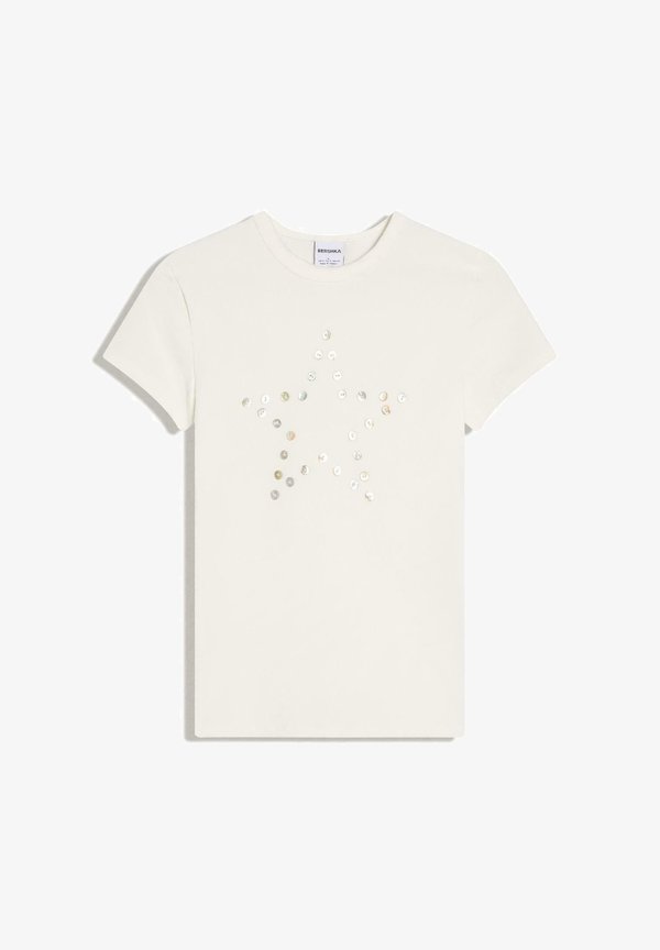 Bershka TSHIRT - Print T-shirt - beige