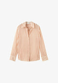 Mango ADULT - Button-down blouse - brown white