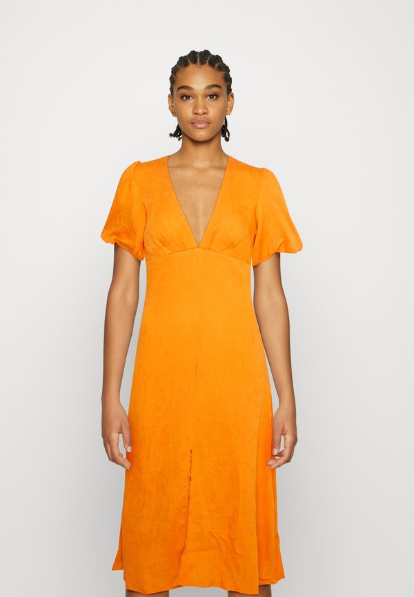 NA-KD FEMMEBLK PUFF SLEEVED MIDI DRESS