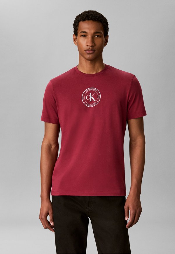 Calvin Klein Jeans CREST GRAPHIC - Print T-shirt - rhododendron