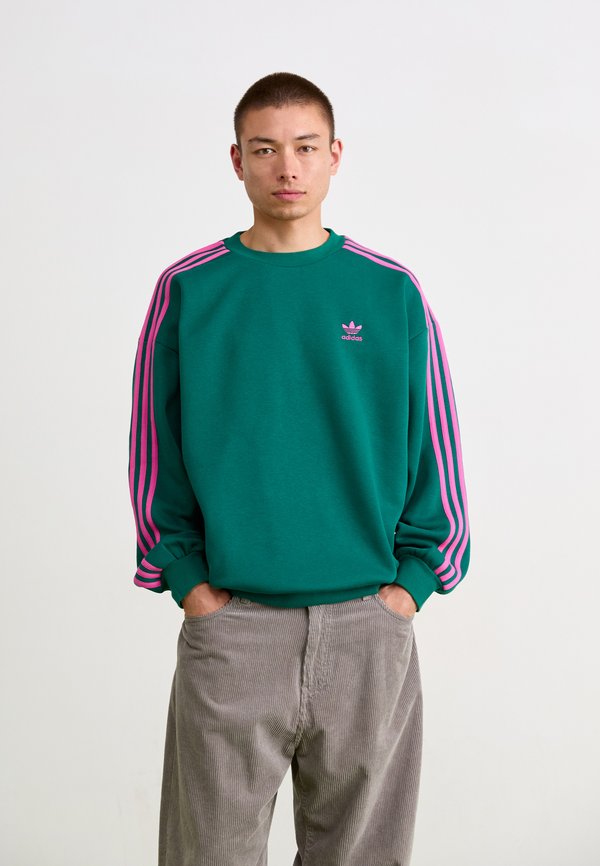 adidas Originals OVERSIZE CREW - Sweatshirt - collegiate green/semi lucid fuchsia