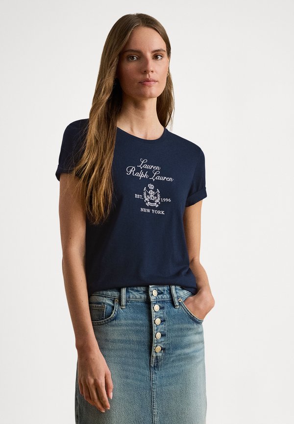 Lauren Ralph Lauren Petite EMBROIDERED-CREST JERSEY TEE
