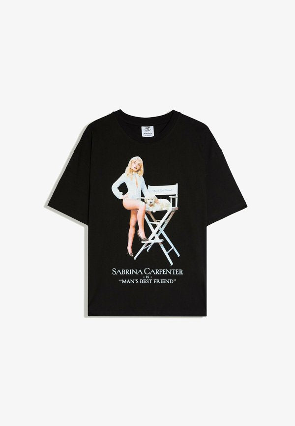 Bershka OVERSIZED T-SHIRT SABRINA CARPENTER - Print T-shirt - black
