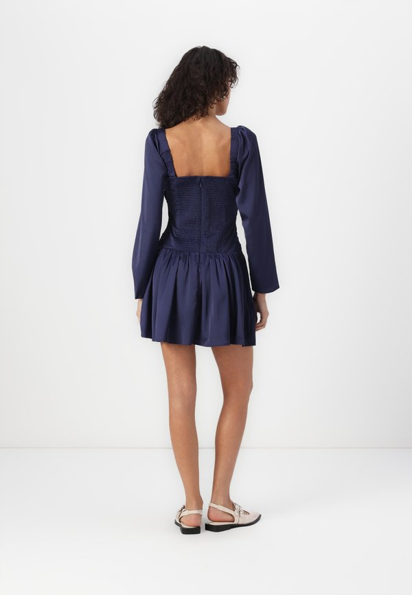 Abercrombie & Fitch The A&F Emerson Drop-Waist Satin Mini Dress