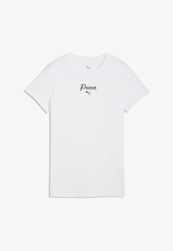 Puma ESSENTIALS SCRIPT T-SHIRT - Basic T-shirt - white