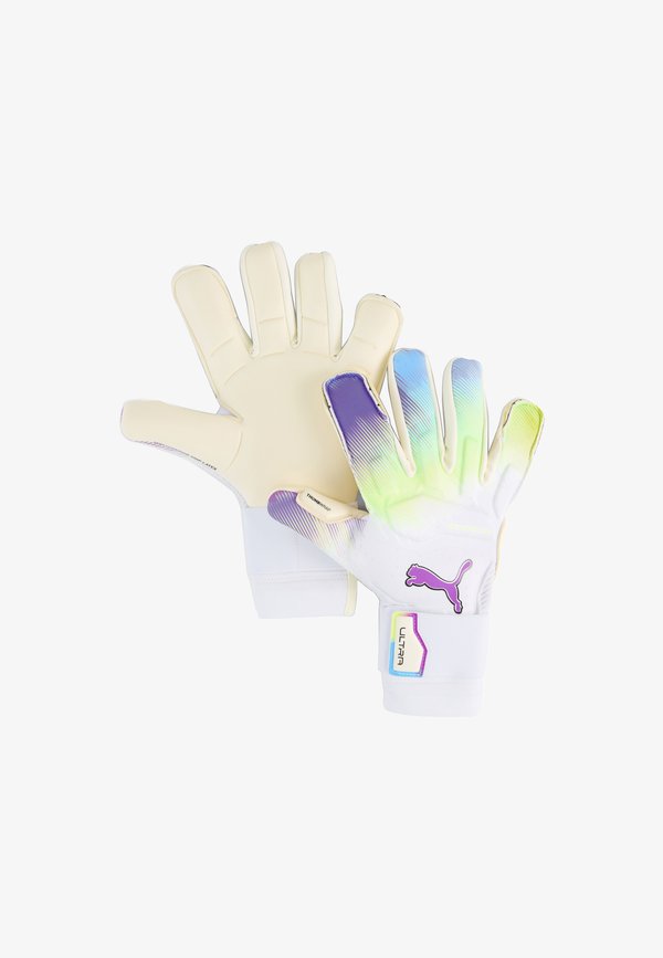 Puma ULTRA ULTIMATE BRILLIANCE HYBRID - Goalkeeping gloves - puma white-pure magenta-fizzy apple
