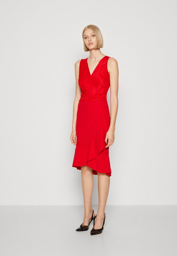 WAL G. SALLY WRAP MIDI DRESS