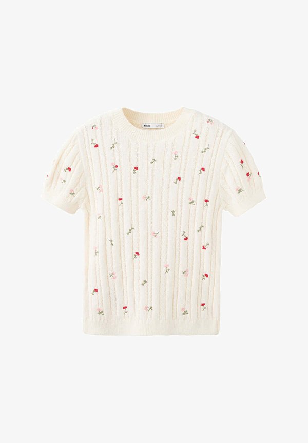 Mango ADULT - Print T-shirt - off-white, light red
