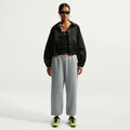 Nike Sportswear STUDIO FLEECE MEDIUM WEIGHT HIGH-RISE OVERSIZED CUFFED PANTS - Tracksuit bottoms - dk grey heather/sail