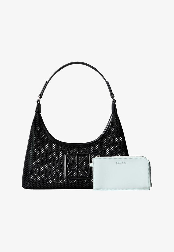 Calvin Klein EMBLEM SHOULDER - Handbag - black