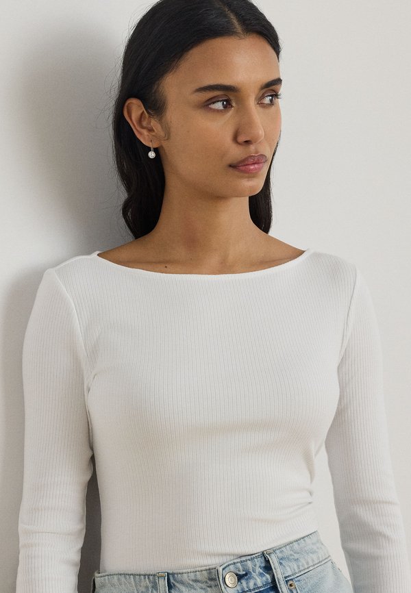 Lauren Ralph Lauren RIB-KNIT COTTON-BLEND BOATNECK TEE