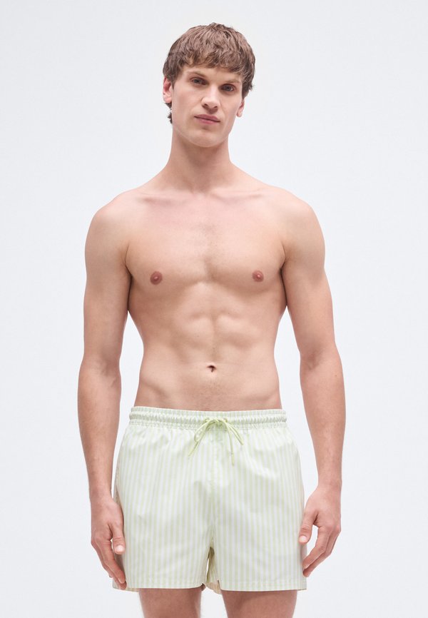 Calvin Klein Swimwear DRAWSTRING WAISTBAND GRAPHIC MONOGRAM - Swimming shorts - penny/white jade
