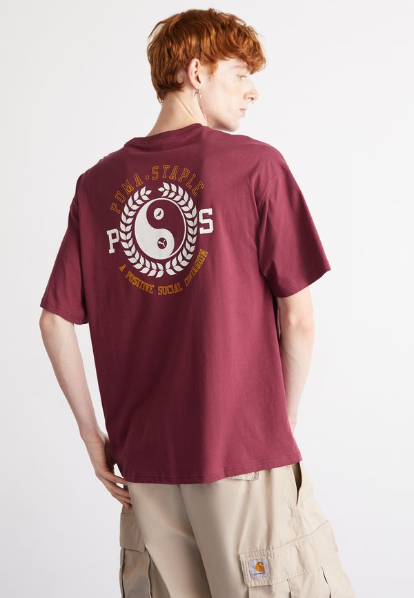 Puma STAPLE GRAPHIC TEE - Print T-shirt - dark jasper