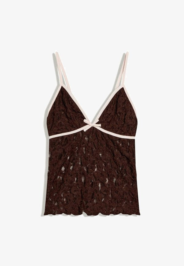 Bershka Top - dark brown