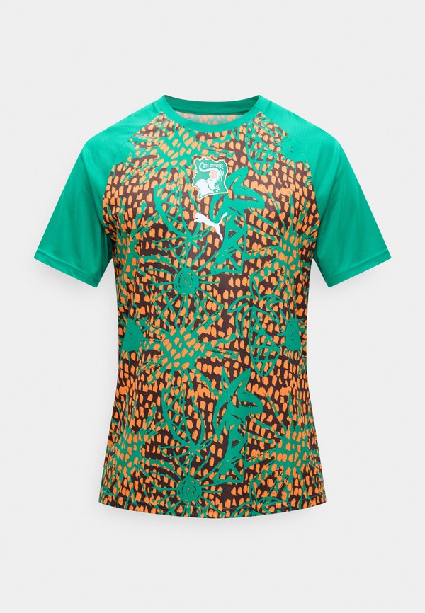 Puma IVORY COAST FIF WARM UP - Football jersey - sport green/chocolate brown