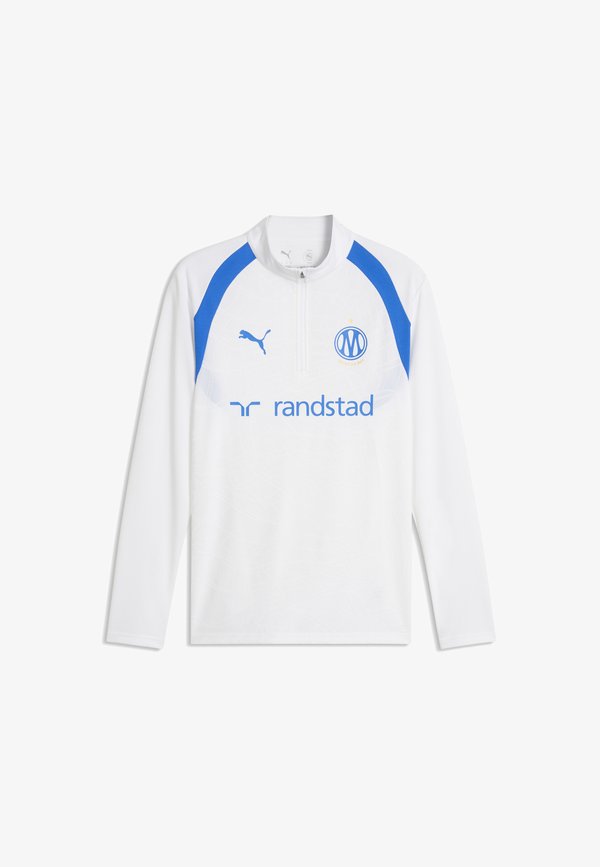 Puma OLYMPIQUE MARSEILLE TRAINING 1/4 ZIP TOP - Club wear - white- team royal