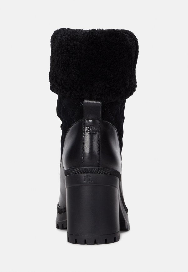 Lauren Ralph Lauren CORALINE SHEARLING-TRIM SUEDE BOOTIE