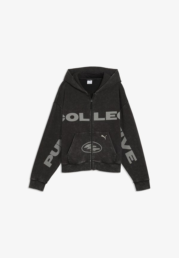 Puma GRAPHIC KAPUZENJACKE UNISEX - Zip-up sweatshirt - black