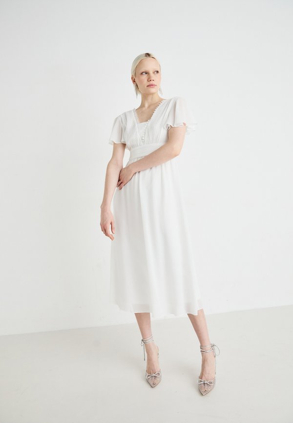VILA VILILLA V NECK MIDI DRESS