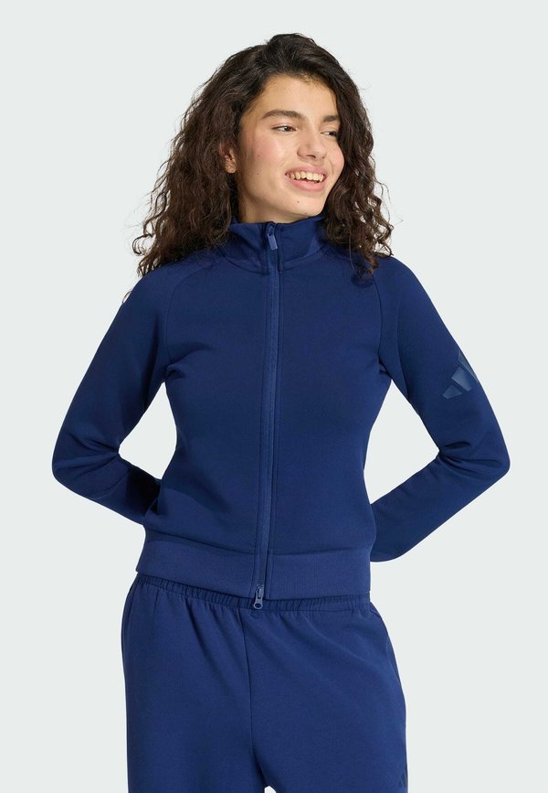 adidas Sportswear SOFT LUX SLIM TRACK TOP - Zip-up sweatshirt - dark blue