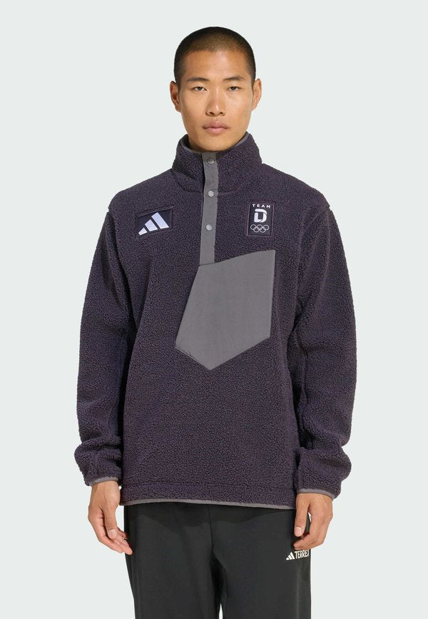 adidas Performance TEAM D PILE  - Fleece jumper - aurora black