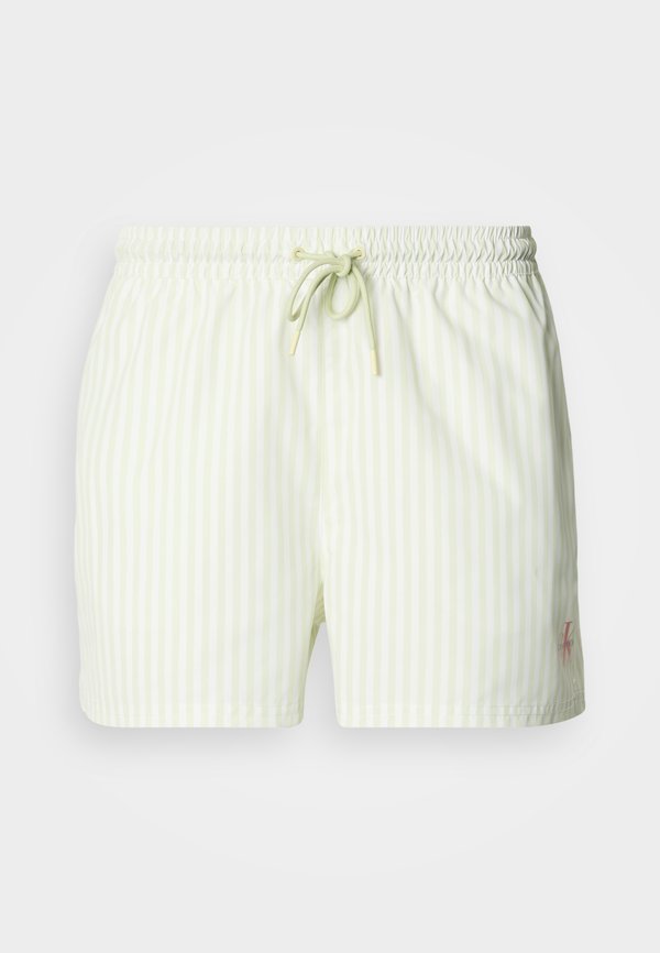 Calvin Klein Swimwear DRAWSTRING WAISTBAND GRAPHIC MONOGRAM - Swimming shorts - penny/white jade