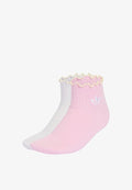 adidas Originals ADIDAS ORIGINALS RUFFLE QUARTER SOCKS UNISEX 2 PACK - Socks - frozen purple off white orchid fusion