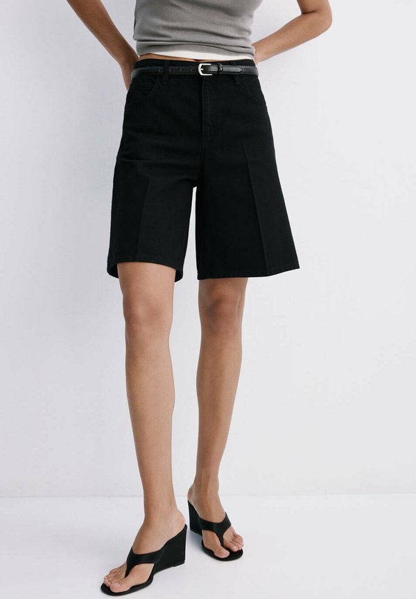 Mango ADULT - Denim shorts - black denim