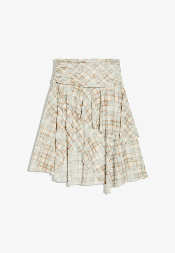 Bershka CHECK MIDI SKIRT - SKIRT - A-line skirt - light blue