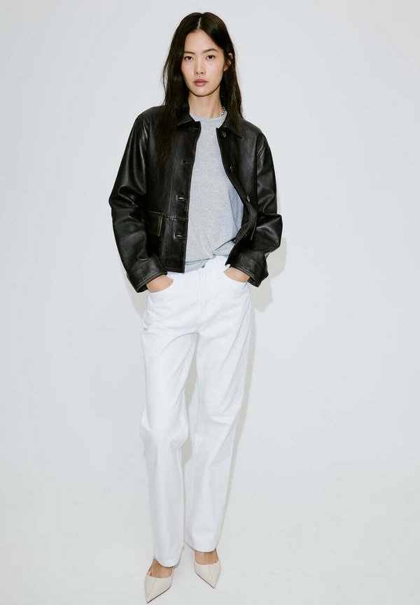 Mango ADULT - Leather jacket - bruin