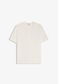 Bershka HENLEY COLLAR - Basic T-shirt - white
