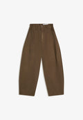 Bershka LINEN SUPER BAGGY - Trousers - brown
