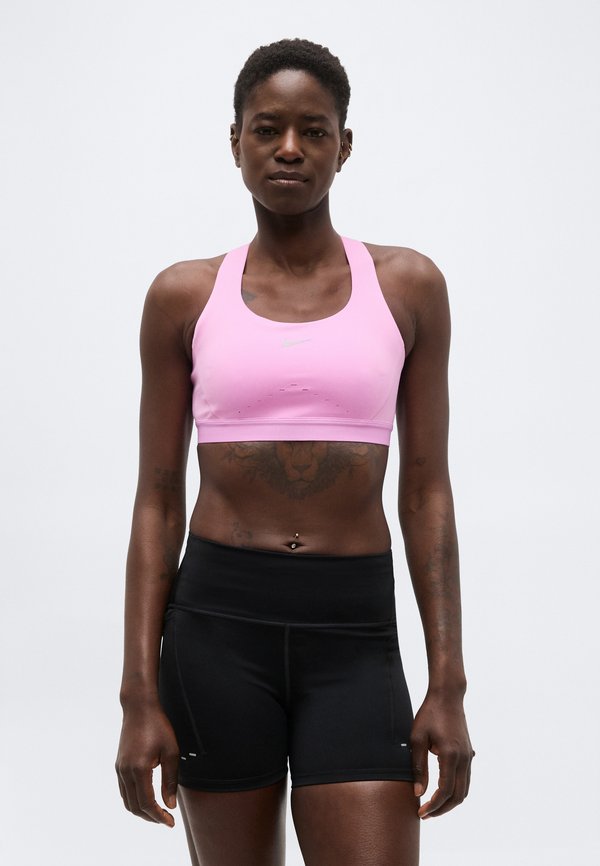 Nike Performance SWIFT BRA - High support sports bra - light magenta/silver-coloured