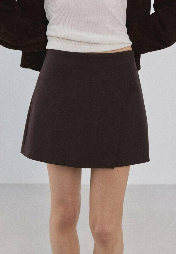 Mango A-line skirt - briwn