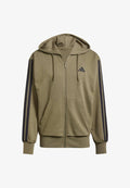 adidas Sportswear ESSENTIALS THREE STRIPES FRENCH TERRY FULLZIP - Zip-up sweatshirt - olive strata black